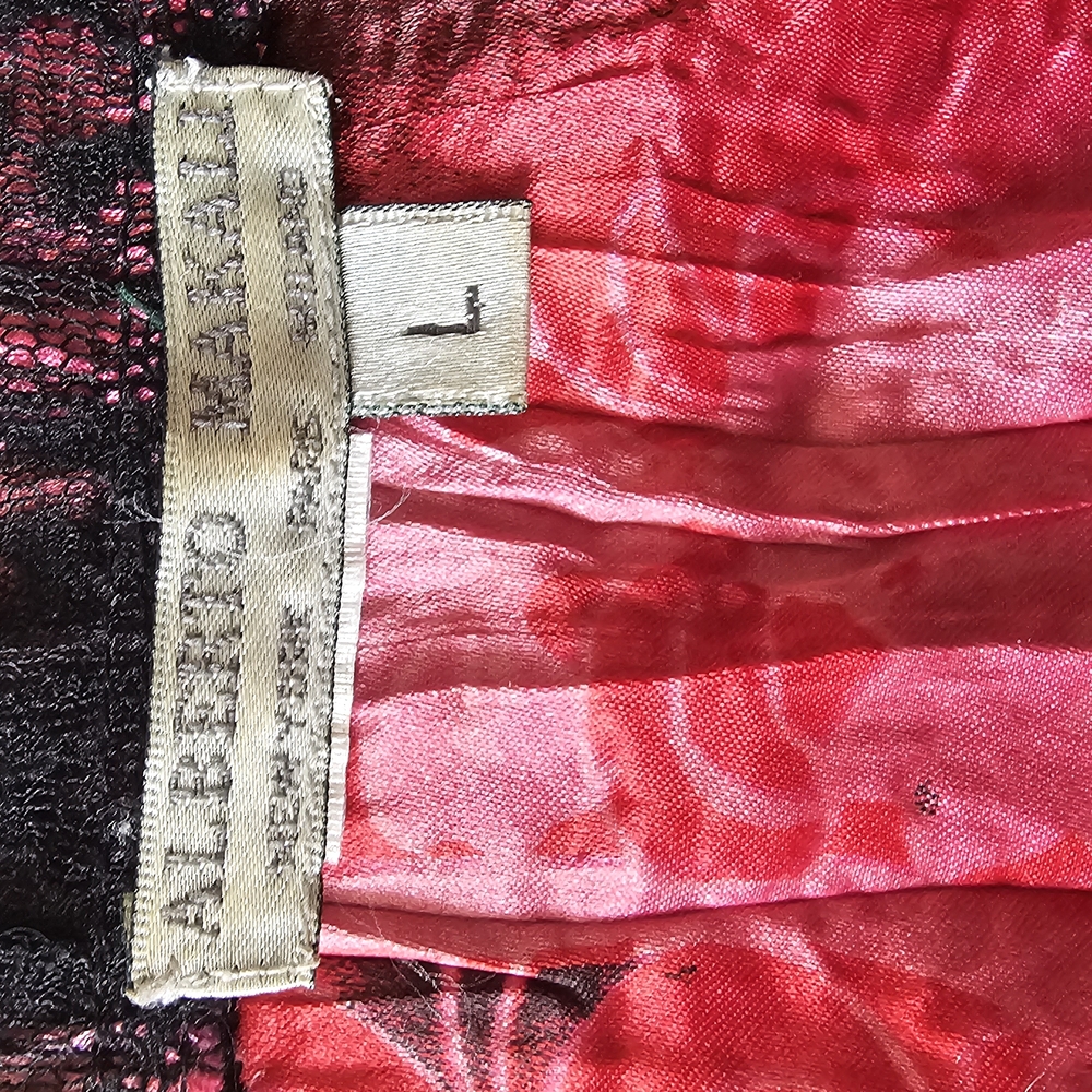 Alberto Makali Crushed Velvet Black Red Beaded‎ Jacket Large - Picture 13 of 13